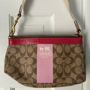 Pink and Brown Coach Purse with Storage Bag